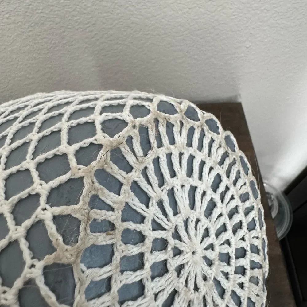 Blue Boho Rustic Macrame Cover Decor Vase